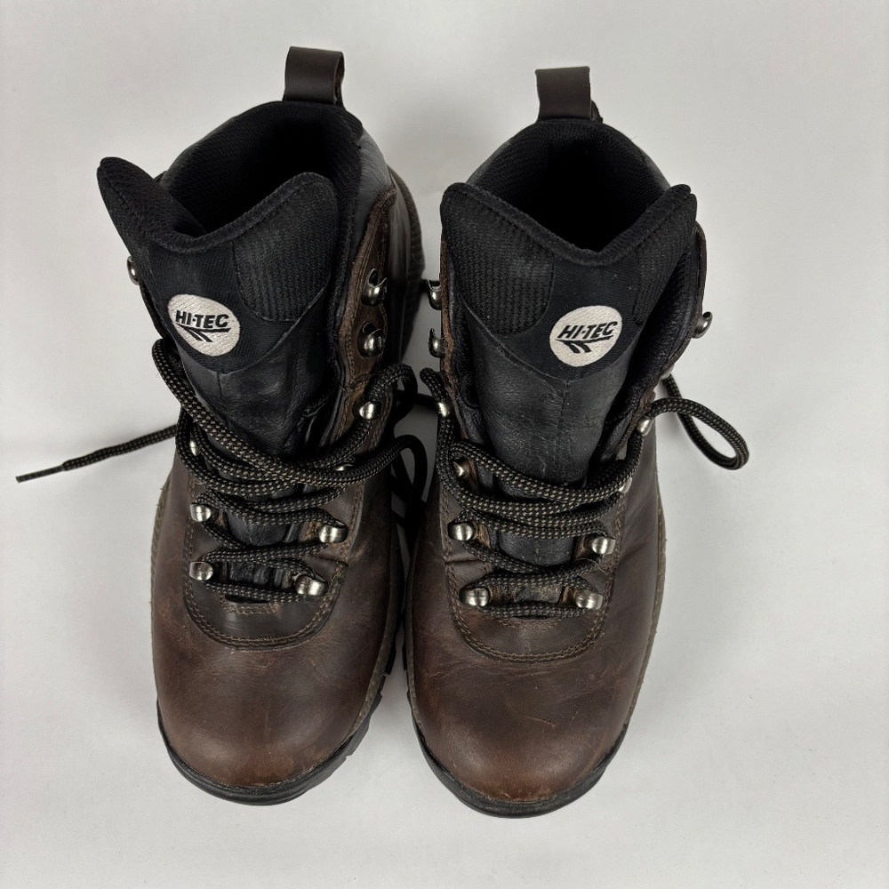 Hi-Tec Brown and Black Leather Rugged Outdoor Boots, Work/Hike with Durable Sole - Picture 3 of 10